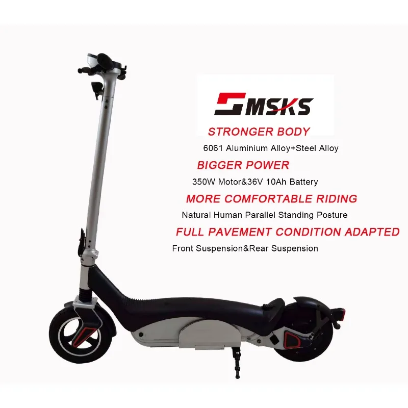 

2024 Electric Scooter With Seat 35KM Range 10Ah 10 Inch 350W Adult Foldable E Scooters Electric Scooter