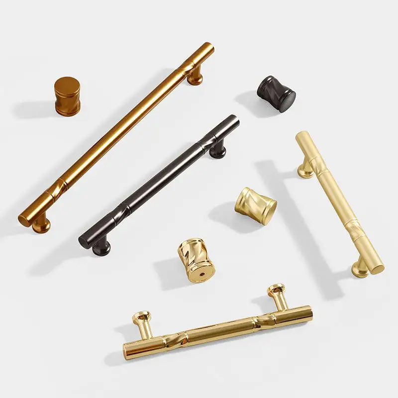 Golden Cabinet Handles Minimalist American Style Drawer Pulls Luxury Wardrobe Knobs Furniture Accessories