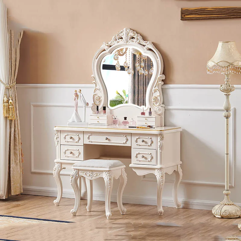 

Mid Century European Vanity Table Luxury Women Kids Makeup Dressing Table Sideboards Bedside Comoda Pra Quarto Trendy Furniture