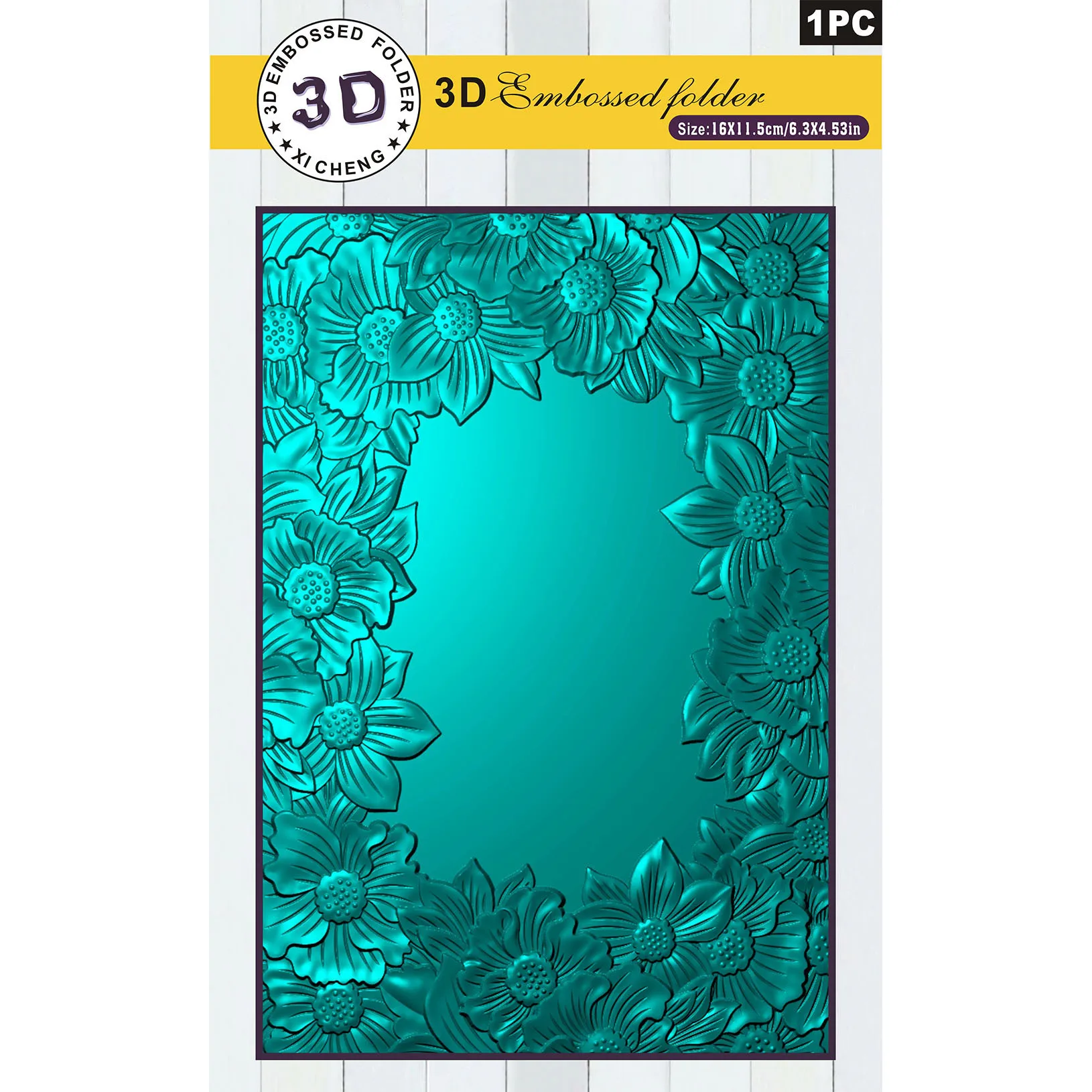 Popular design for DIY card making and scrapbook flower embossed plastic folder - stunning collision design of 3D relief green b