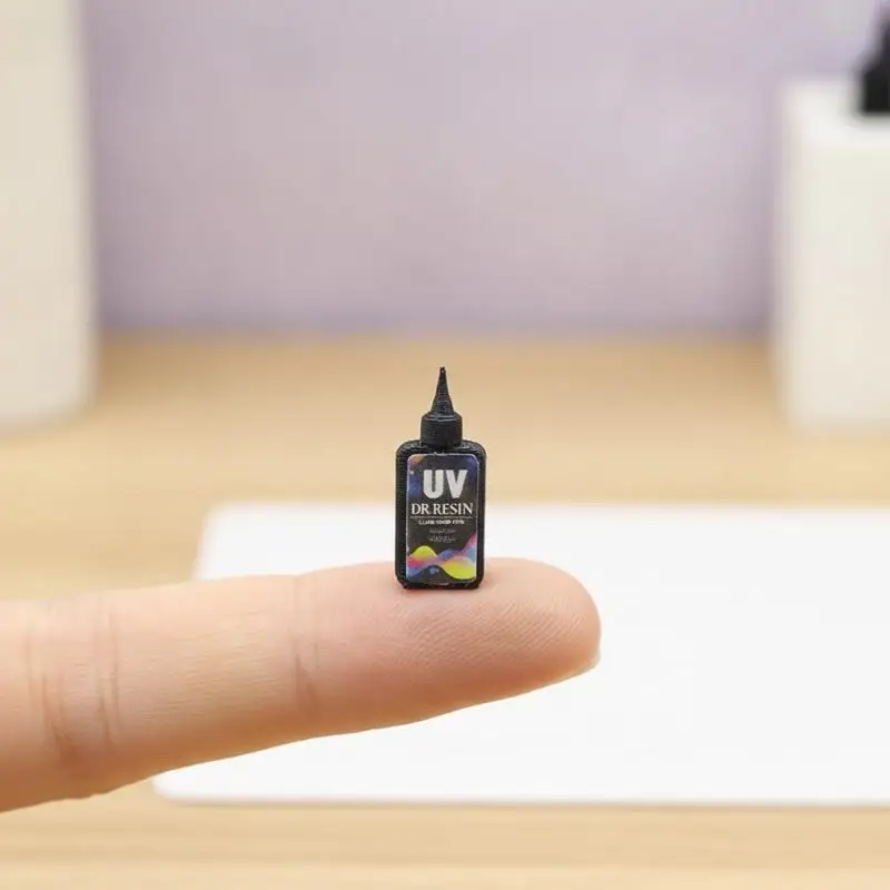 Dollhouse Miniature Fake UV Glue Bottle Realistic Tiny Prop for DIY Scene Decor Micro Landscape Hobby Collection