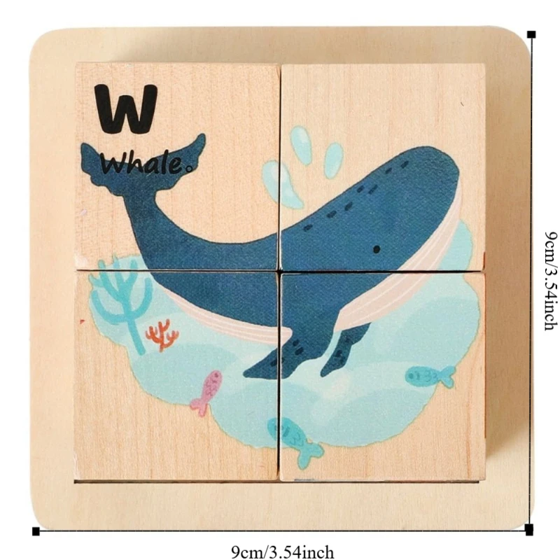 Wood Animal Sliding Puzzle Movable Jigsaw Toy Logic Game Matching Memory Game Sudoku Montessori Toy Montessori Educational Toy