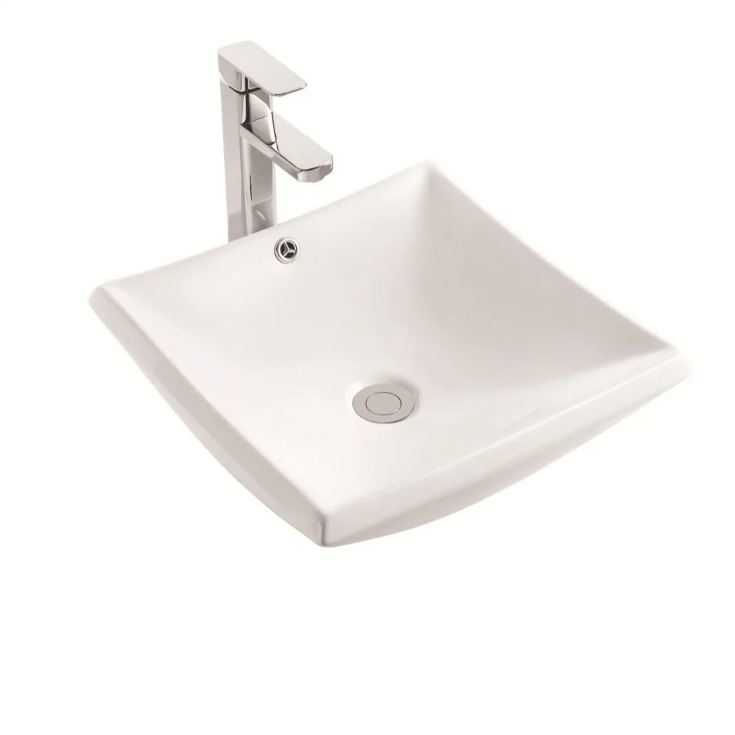 

Nordic simple style ceramic table basin, wash basin square overflow hole, bathroom, toilet, face basin