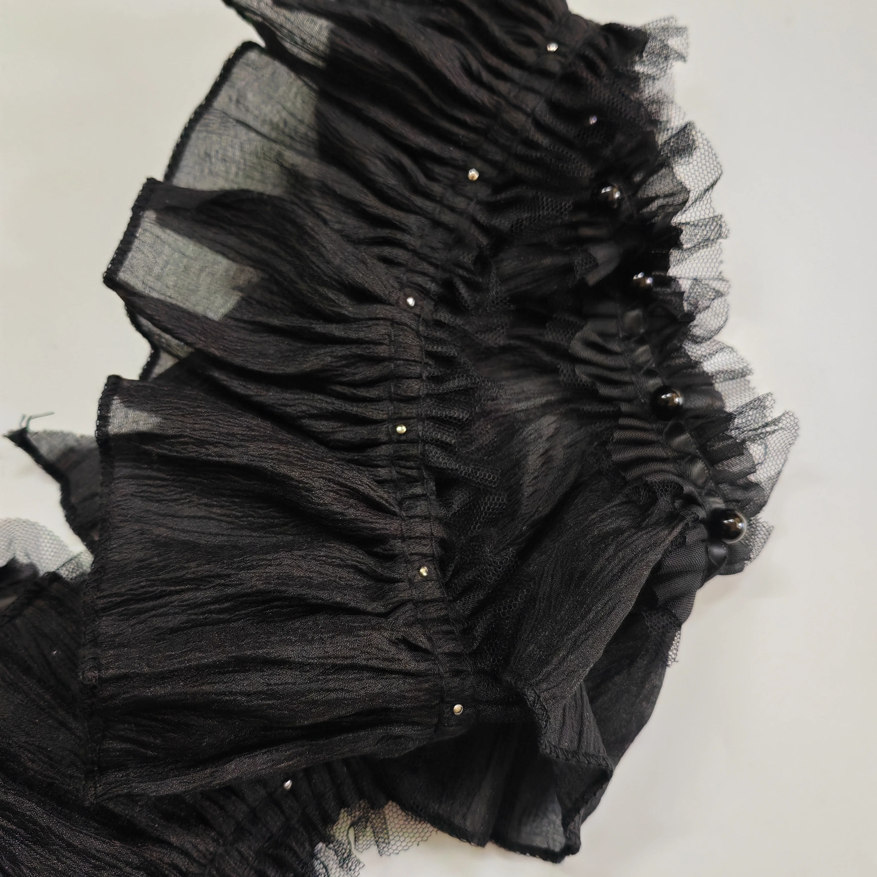 1 jard czarnej marszczonej kor – Lace Ribbon Trim recenzja i cena
