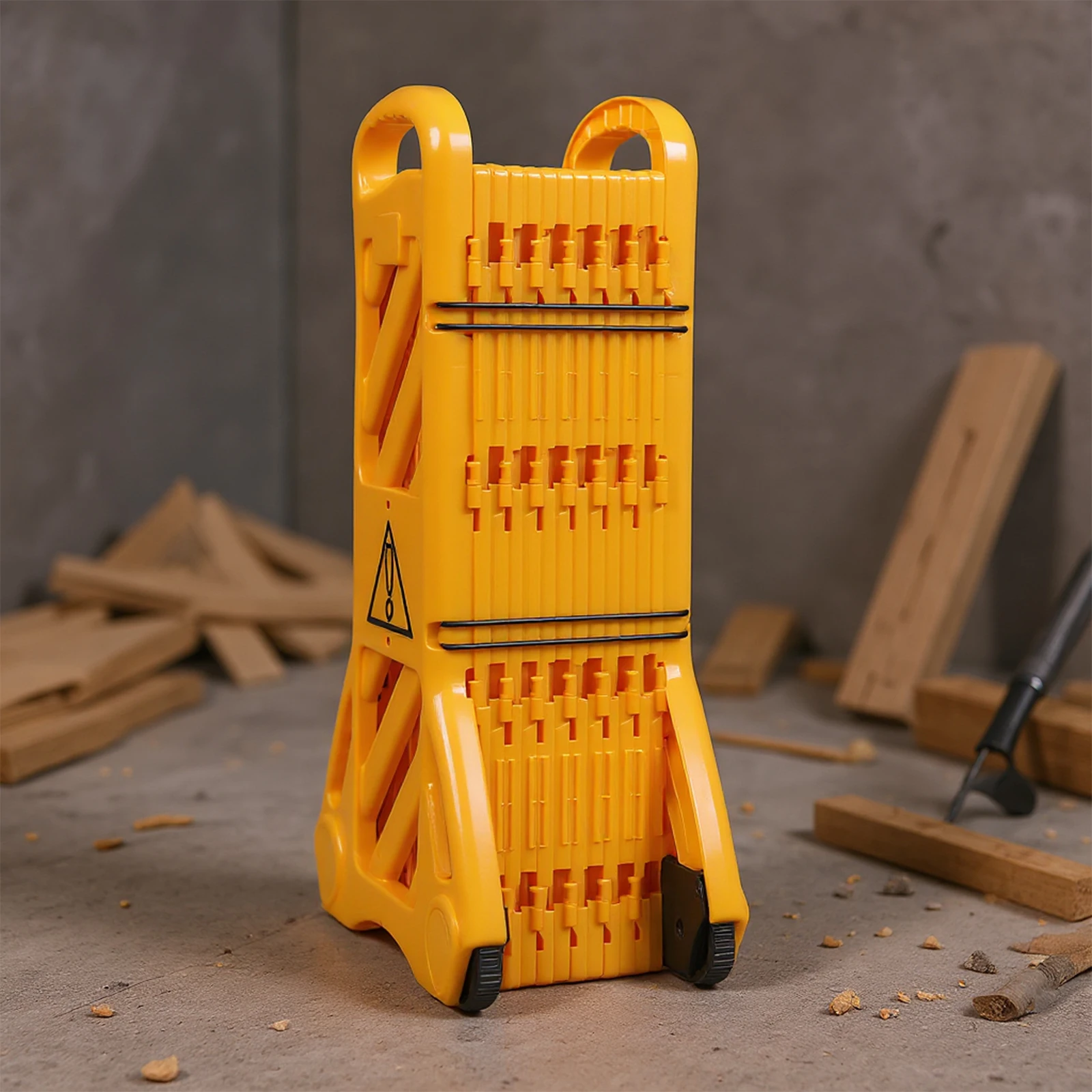 

13 Foot Mobile Safety Barrier Gate with Wheels Portable Folding Safety Barrier Fence for Industrial Use and Event Management