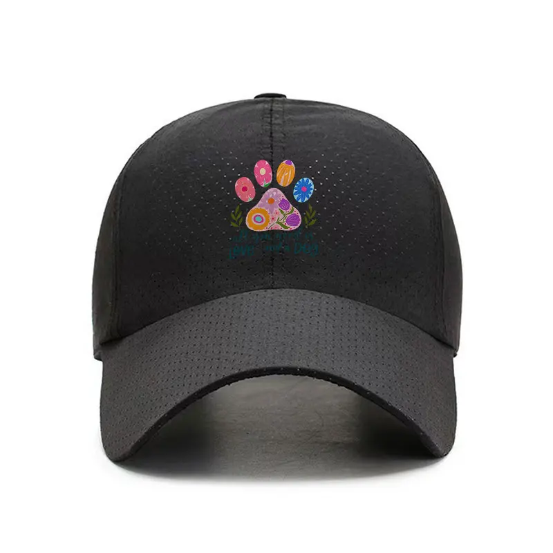 Groovy Mushroom Graphic Quick Dry Breathable Adjustable Baseball Cap Sports Hat