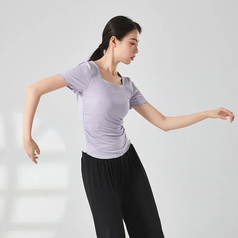 

Adult classical dance short-sleeved antique top practice dance suit summer women