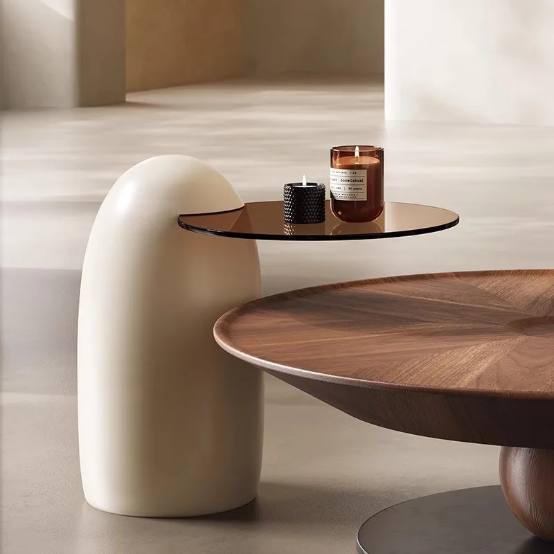 Silent wind walnut coffee table flying saucer living room round creative coffee table breakfast