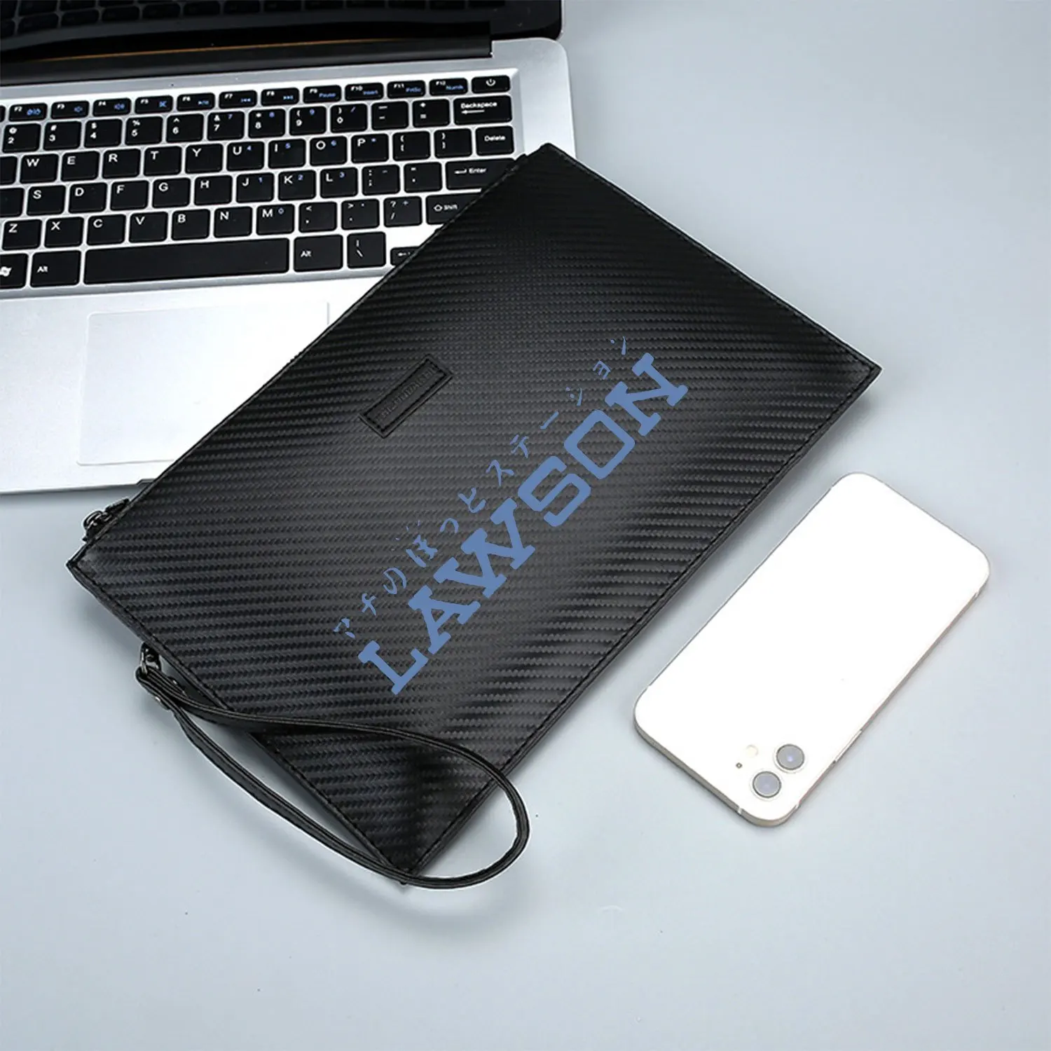 Логотип японского текста и магазина, элегантная мужская сумка из искусственной кожи с принтом букв, модная и практичная для повседневной носки