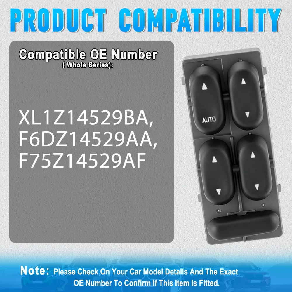 Front Left Power Master Window Control Switch Button XL1Z14529BA,For Ford Expedition Excursion F-250 F-350 F-450 F-550 Lincoln