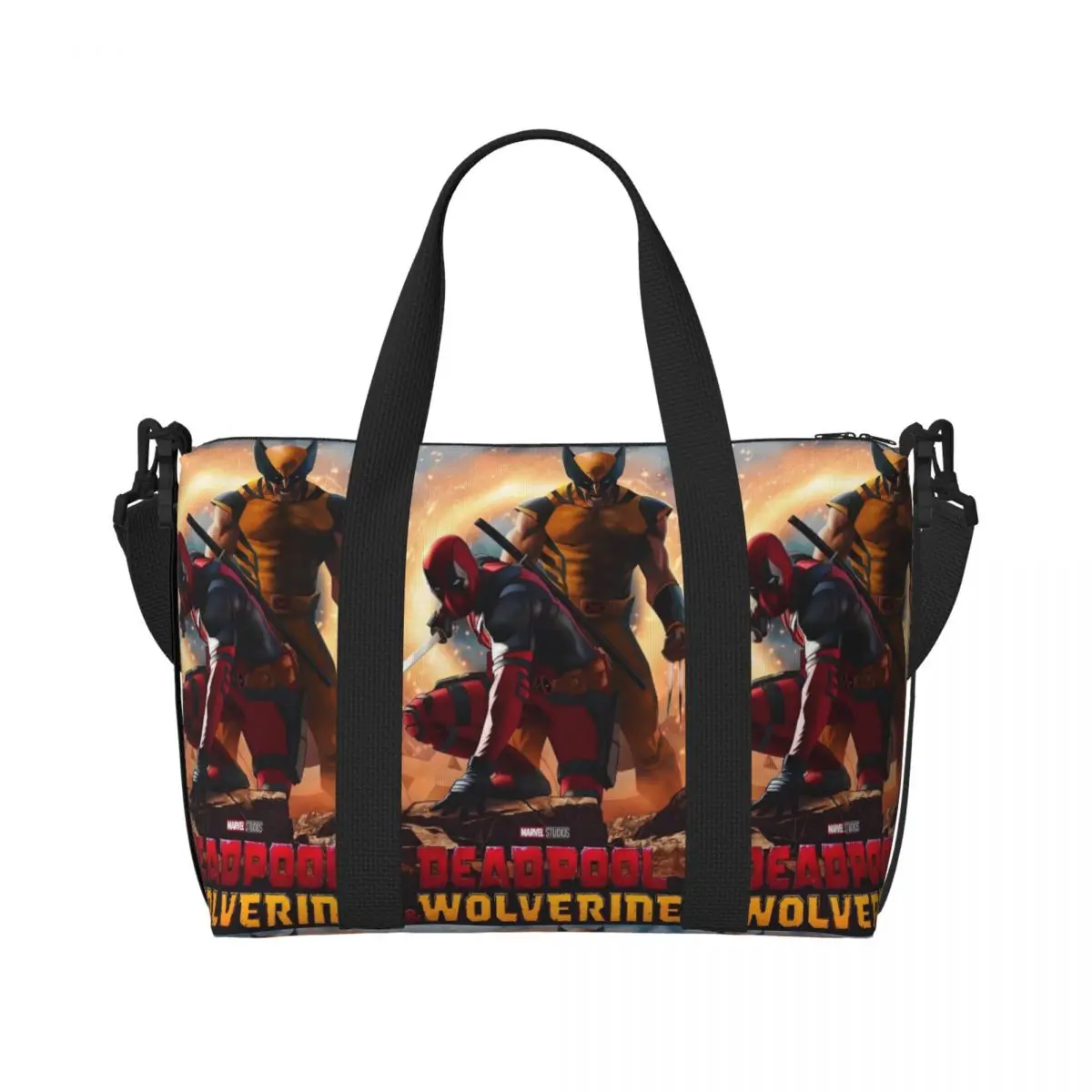 

Custom Deadpool Cool Tote Bag for Women Large Capacity Anime Cartoon Beach Gym Travel Bags