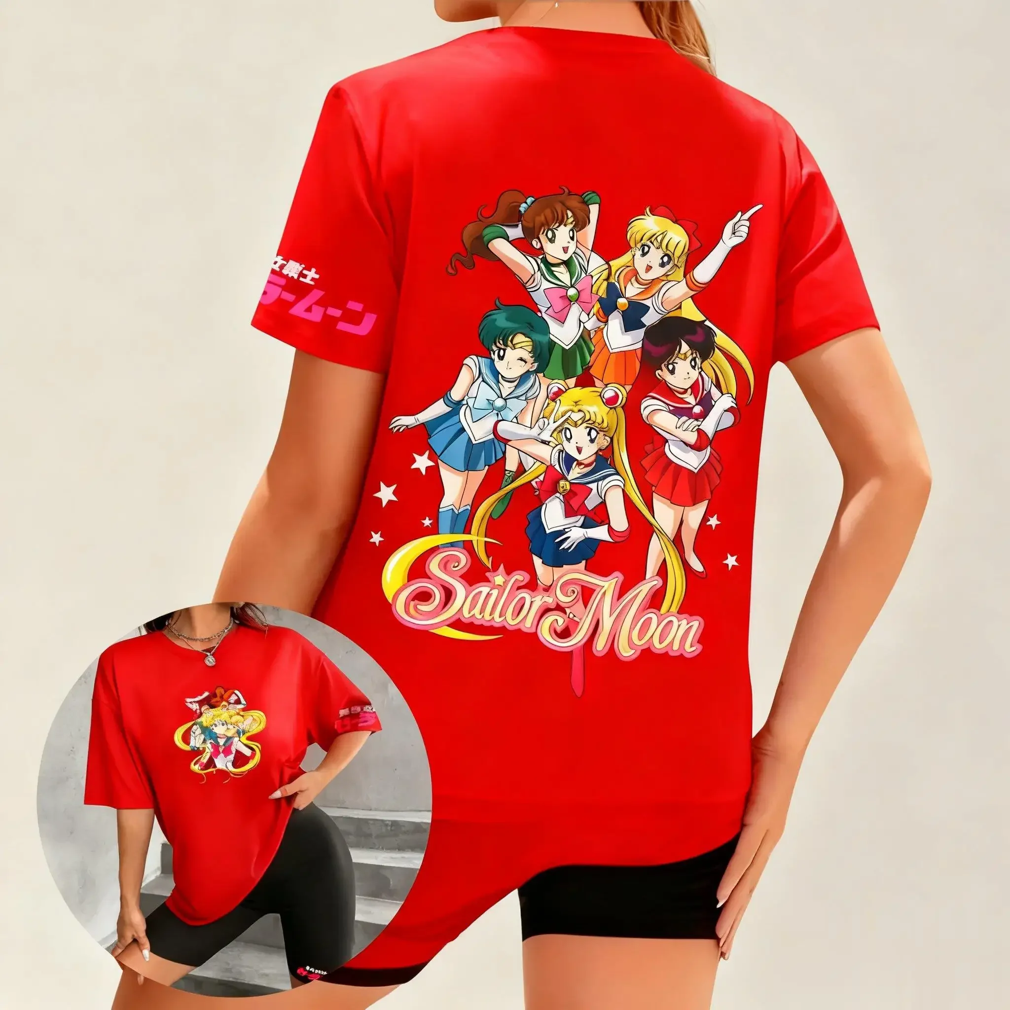 بحار القمر 2026 جديد حار للجنسين المتضخم خمر الجرافيك تي شيرت رجل إمرأة الصيف Y2k ملابس الشارع الشهير تأثيري بلايز عادية #4