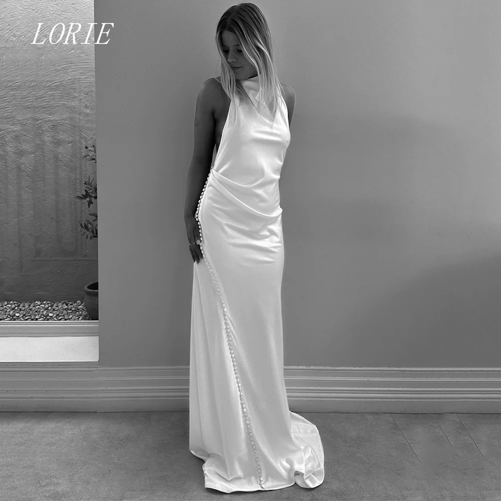 LORIE Luxury Mermaid Civil Wedding Dress Scoop Bridal Dresses Simple Self Cultivating Engagement Wedding Gown Customized 2026