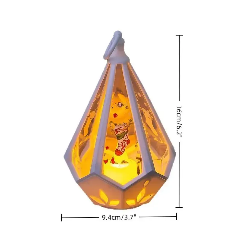 Decorazioni natalizie Piccola casa in resina Illumina le figurine della casa del villaggio Ornamento da tavolo dei cartoni animati per il regalo di festa Natale carino