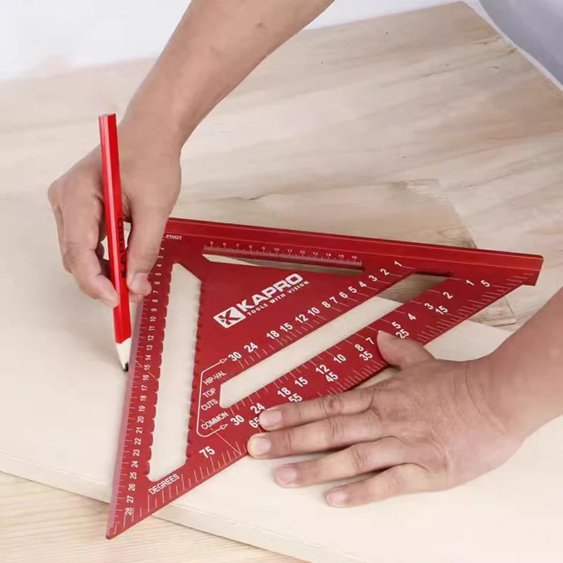 KAPRO New Aluminum Alloy Triangle Ruler Square Multi-Angle Woodworking Marking & Angle Measuring Tool Model 446