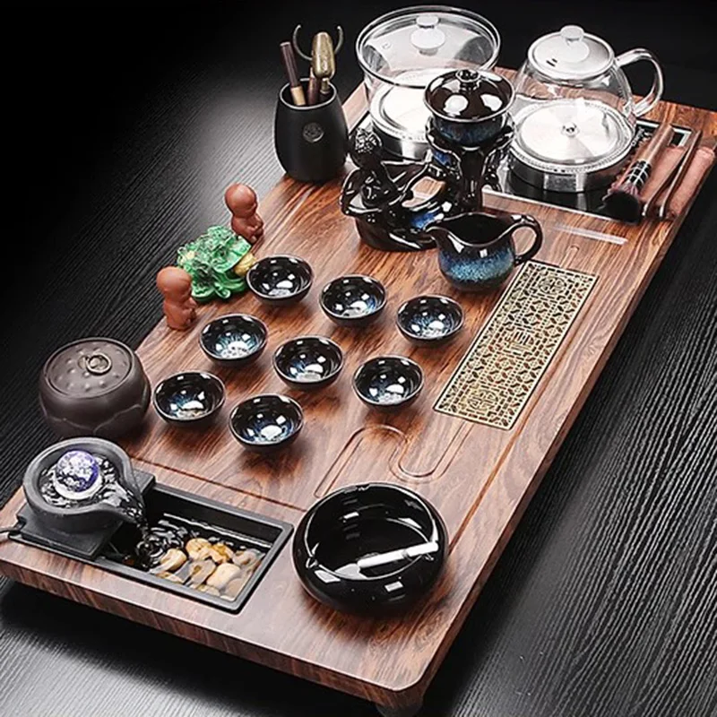 Accessories Drainage Tea Tray Irregular Coffee Coasters Bamboo Plate Tea Tray Magnetic Cafeteria Bandeja Madera Home Products