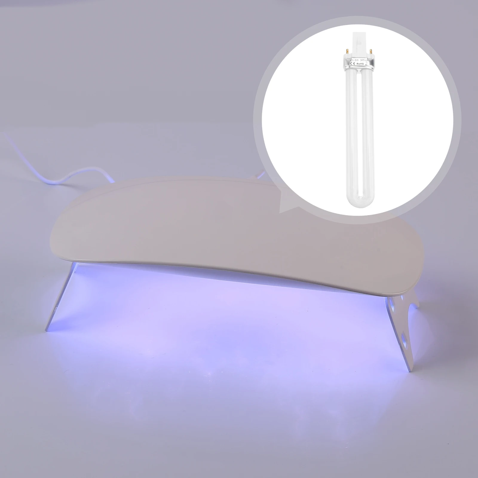 หลอดไฟยูวี LED 9W สำหรับเครื่องอบเล็บ เปลี่ยนแทนเจลขัดเงา แสงปลอดภัยไม่กระพริบ สำหรับงานออกแบบตกแต่งเล็บ
