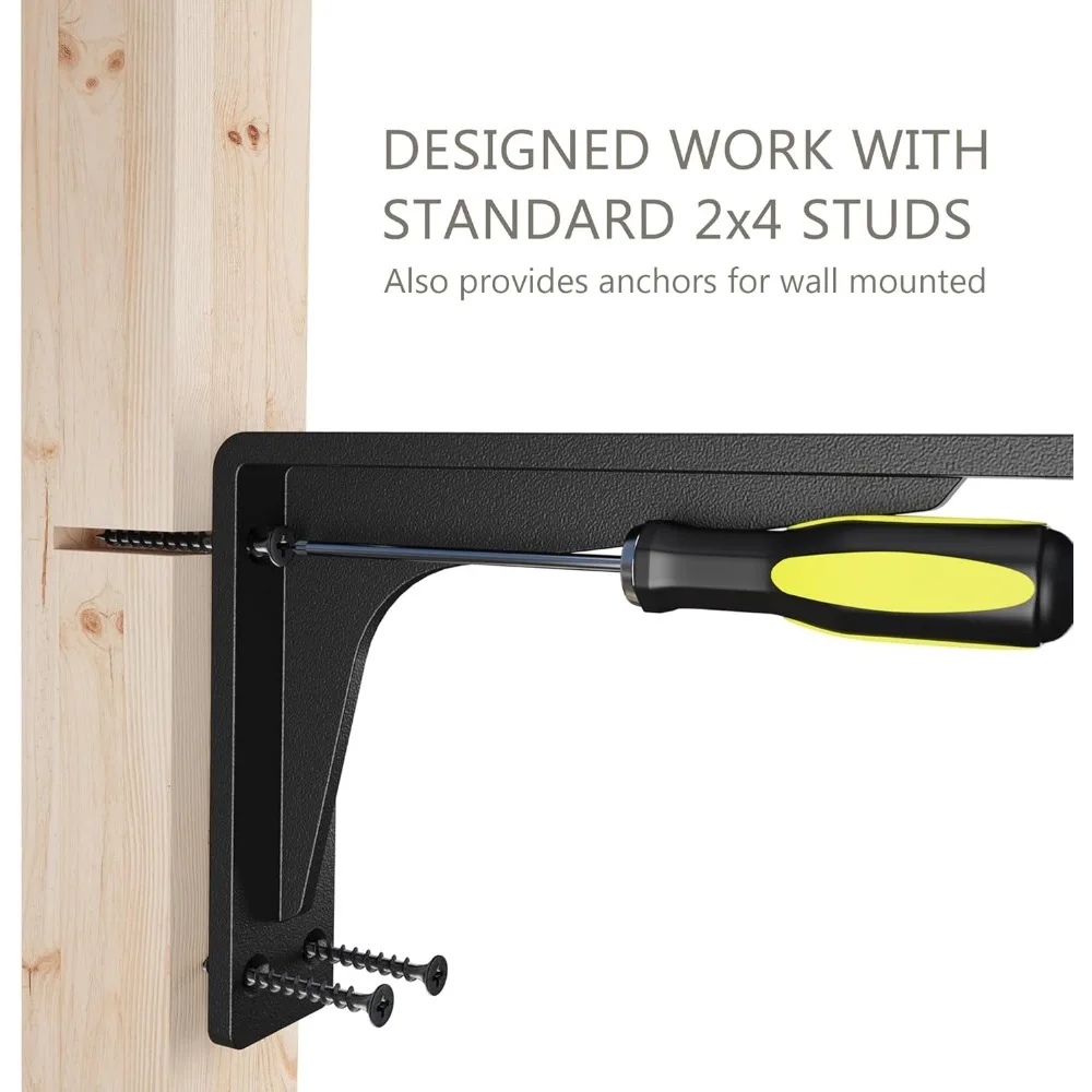 دعامات أرفف معدنية شديدة التحمل مقاس 10 بوصة لتخزين العداد والكونترتوب والمرآب مع دعم جداري ممتاز وقوة عالية #5