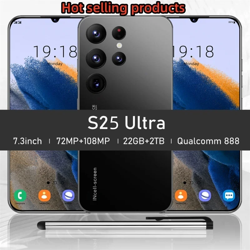 

S25 Ultra Mobile Phones 7.3 HD Screen SmartPhone Original 22GB+2TB 4G 5G Dual Sim Celulares Android Unlocked 8000mAh S24 Ultra