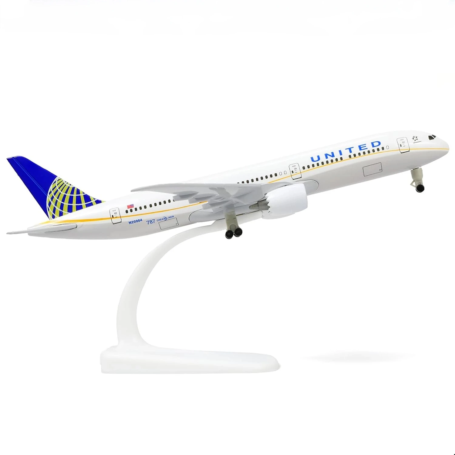 1/300 20cm United 787 Diecast Metal Plane Model Kits  for Aviation Enthusiasts Gifts, Display Collection or Desk Decor