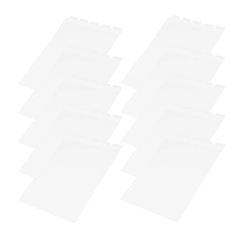 

10 Sheets Notebook Dividers Transparent Plastic Tabs A5 Size 6 Holes PVC Material Office Supplies Binder Separators