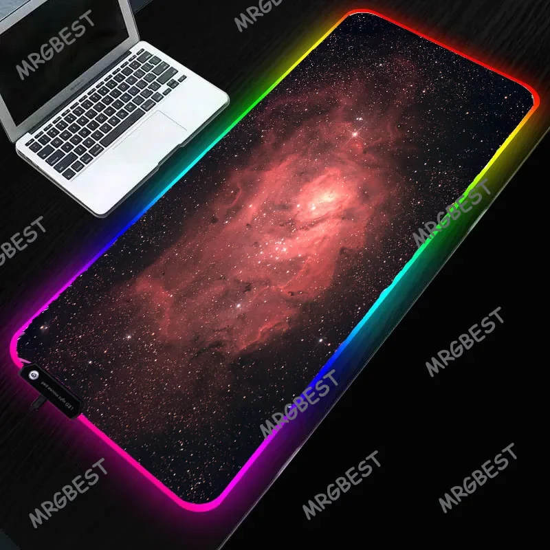 

Gaming Mouse Pad Gamer PC Laptop Mousepad RGB Large Mousepads XXL Big Mouse Mat Space Moon Desk Mats Backlit Keyboard Mice Pads