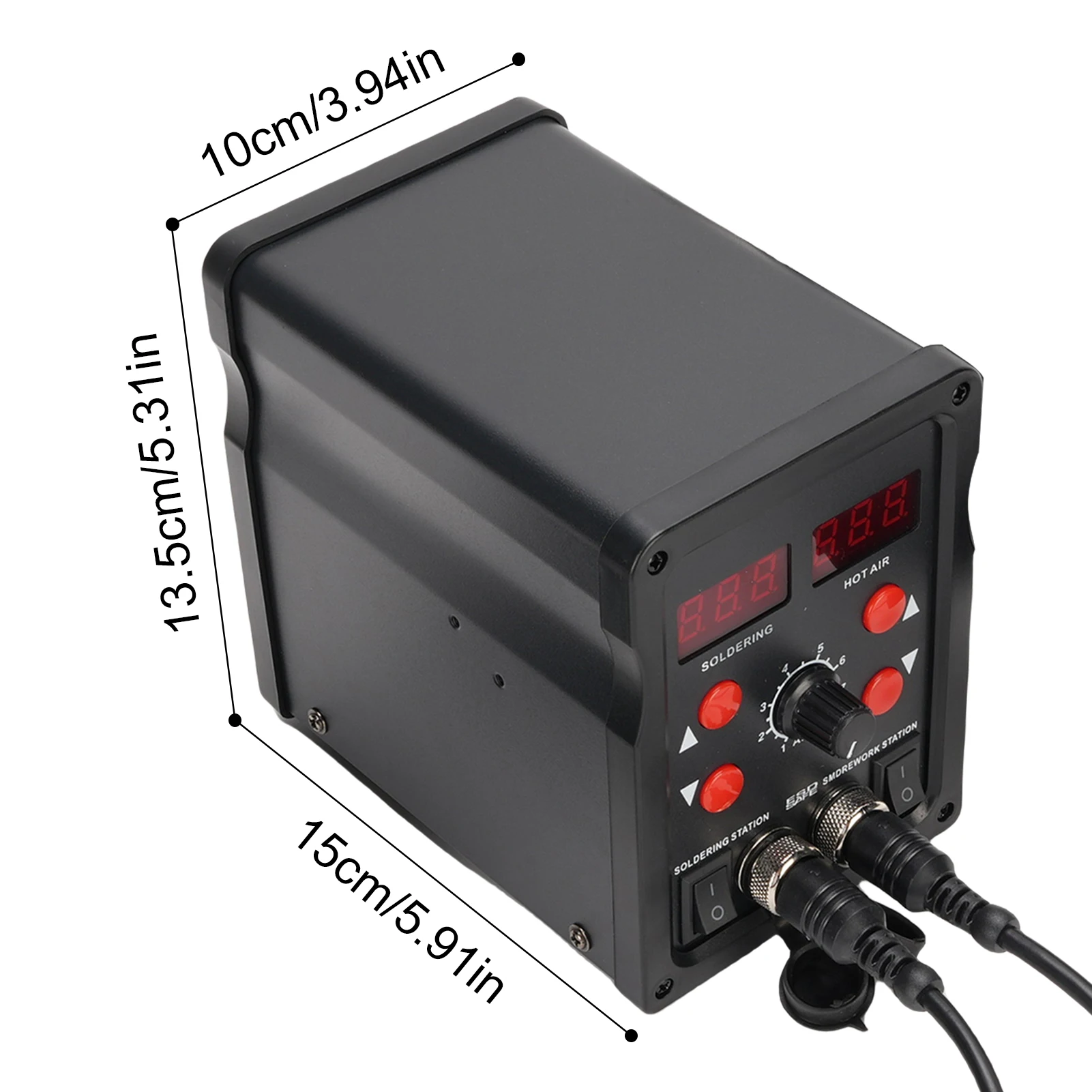 2in1 Soldering Station Hot Air Rework Station Matching Dual Digital Display Portable Electronics Repair Soldering Equipment