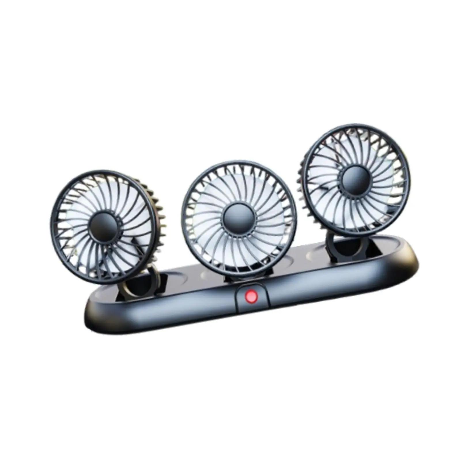 Car Fan Car Cooling Fan 5V Foldable 3 Head 3 Speeds Adjustable Air Circulation Fan Car Dashboard Fan for Truck Sedan Suvs