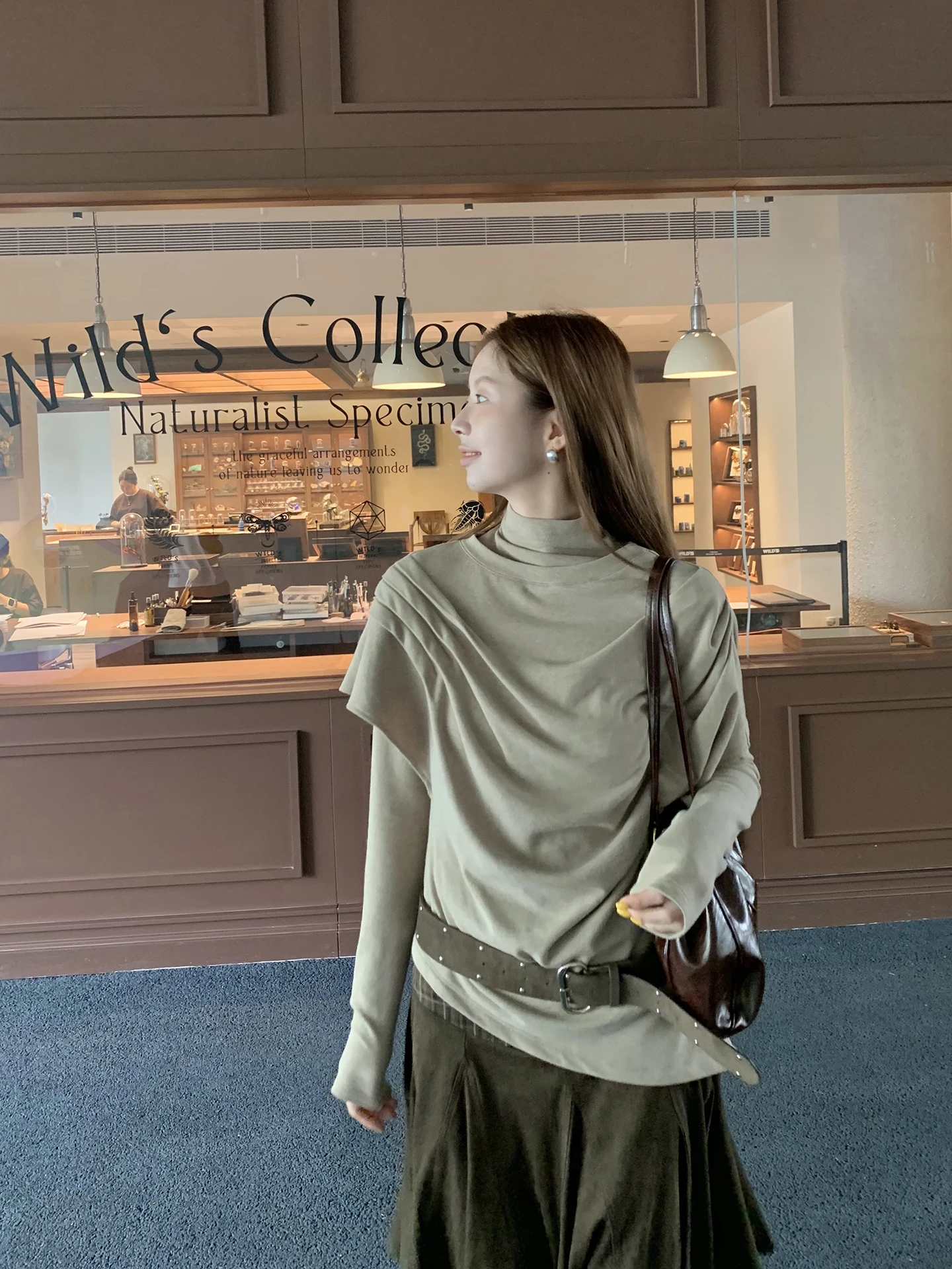 

Slim Fit Long Sve Base irt Женский модный комплект из двух предметов, повседневная удобная зимняя футболка из смеси хлопка с высокой талией...