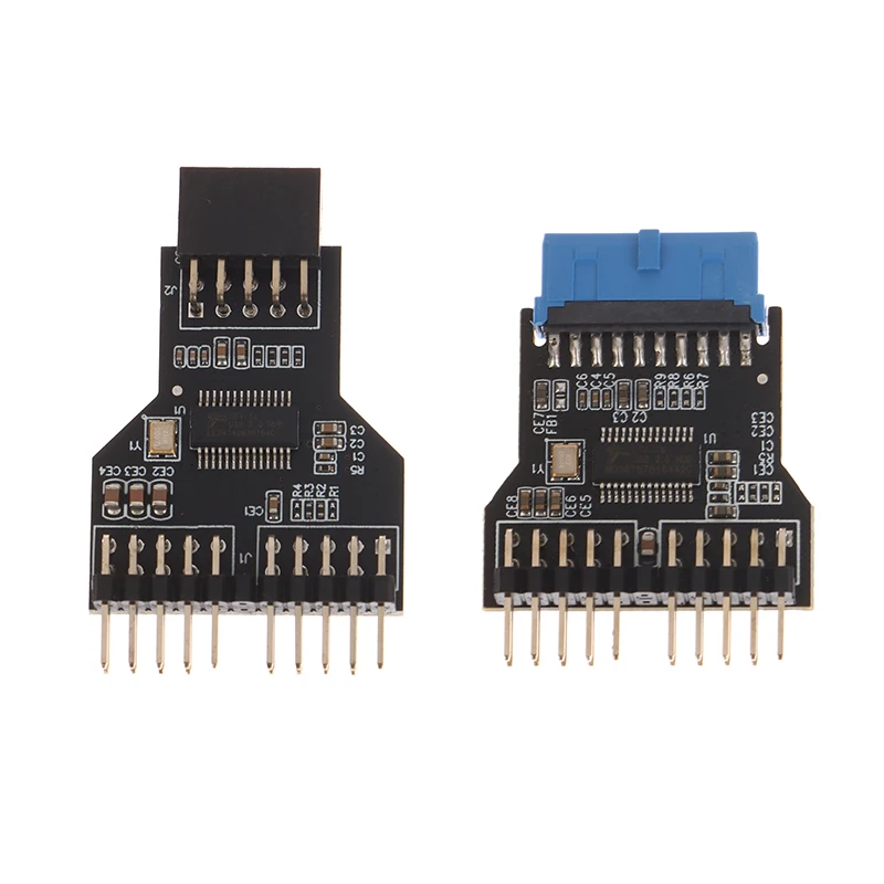 USB 2.0 9Pin Splitter Moederbord 9Pin Header Splitter 1 Naar 2 Uitbreiding Adapter 9-Pin USB HUB USB2.0 connectoren Voor RGB Lamp Fan