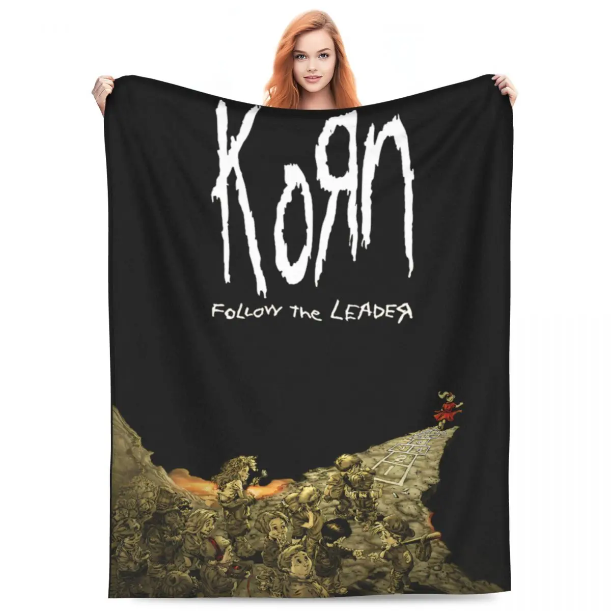 

Korn Follow The Leader Blanket Velvet Decoration Multifunction Super Warm Throw Blankets for Sofa Couch Bedspreads