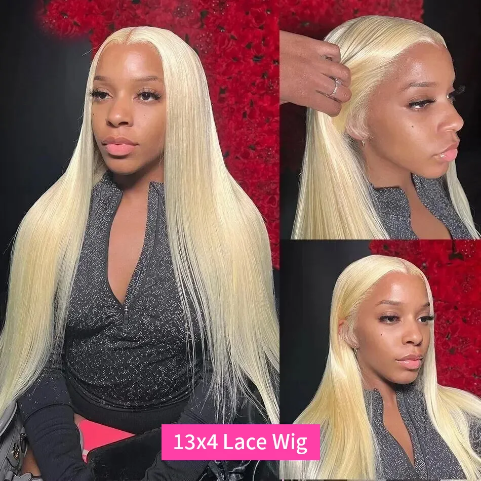 613 Blonde Colored Straight 13x4 13x6 Hd Lace Frontal Human Hair Wigs 30 Inch Brazilian Transparent Lace Front Wigs For Women