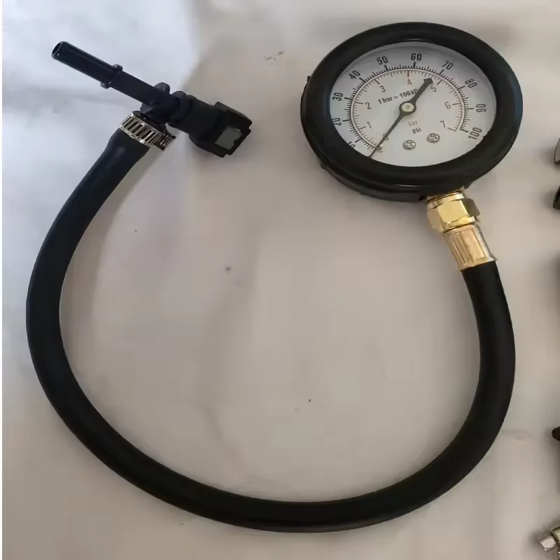 Zestaw do testowania ciśnienia paliwa - Manometr paliwa - 0-100PSI Zestaw do pomiaru ciśnienia pompy wtryskowej paliwa do samochodu, motocykla, ciężarówki