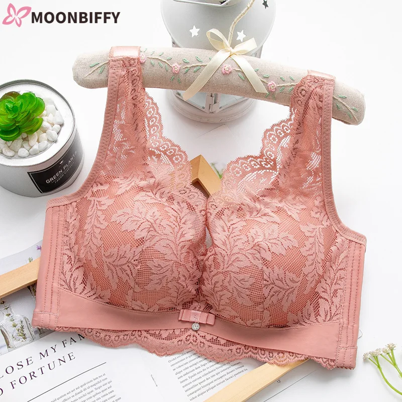 Large Size Bras for Women Sexy Lace Lingerie Bralette Vest Full Cup Brassiere 36 38 40 CD Cup Top BH Wireless Underwear