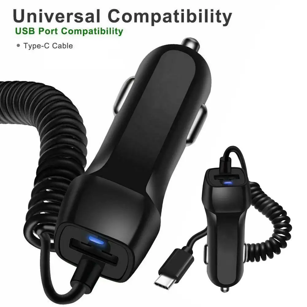 Type C Car Charger With USB Cable Mobile Phone Charger Micro USBC Cable Phone Vehicle Fast Charger Dropshipping Wholesale