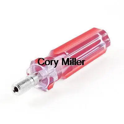 Red Clear Imperial Unit Thread CATV Coaxial Cable F Connector Insertion Tool