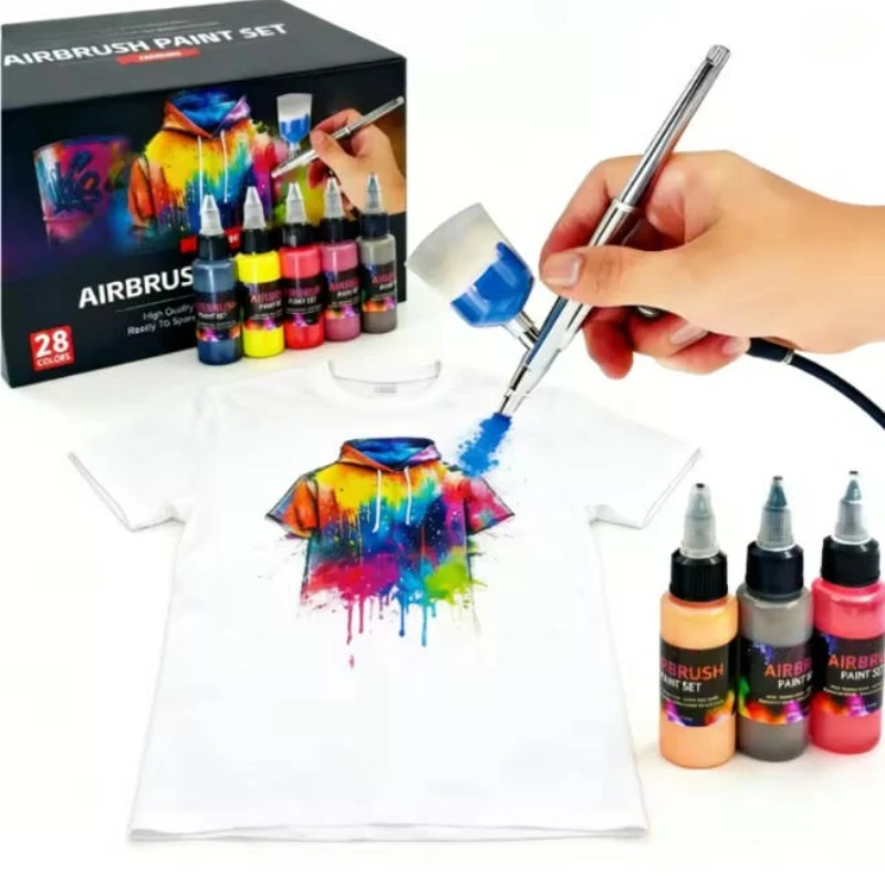 30ml Water Based Airbrush Acrylic Paint 12/28 Color Kit DIY Hand Drawing Spray Coating Miniature Model Painting Supplies