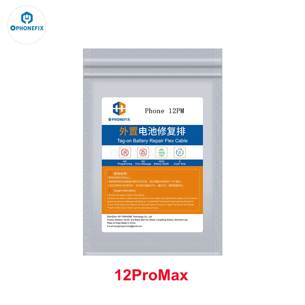 Imagem -04 - Etiqueta de Reparo de Bateria Pré-programada no Cabo Flexível para Iphone 11 12 13 14 15 Pro Max Ferramenta de Reparo de Bateria Resolver Aviso de Erro Pop up