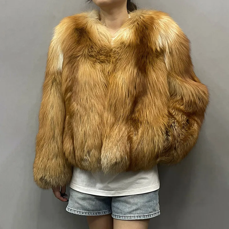 Luxo Red Fox Fur Coats para senhoras, qualidade Premium, estoque limitado pressa, original, $600 agora