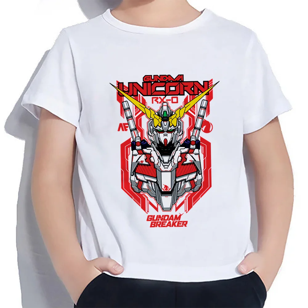 

Children Clothes Hot Sale Gundam Anime Fashion 2024 High Street 100-160 Boys Wear Summer Children's T-shirt Harajuku Style Baby
