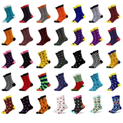 Match-Up 10pairs Men's Cotton Random Socks, Sweat Resistant Anti-odor Novelty Funny Crew Socks, Various Styles