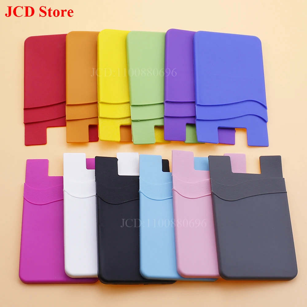 Silicone Phone Card Holder Wallet Case Phone Wallet Stick On Credit Card Holder Phone Pocket for Almost All Cell Phone