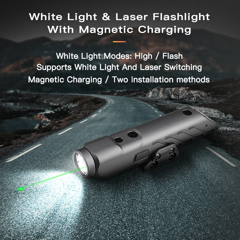 New RichFire Tactical Flashlight 1700LM Green Laser Light Combo IP66 Waterproof Outdoor Rechargeable Torch for Camping Hunting