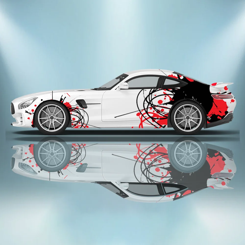 

Line Splatter Blood Palm Daisy Flower Car Body Sticker Decoration Coverage Scratch Protection Decal Waterproof Car Vinyl Wraps