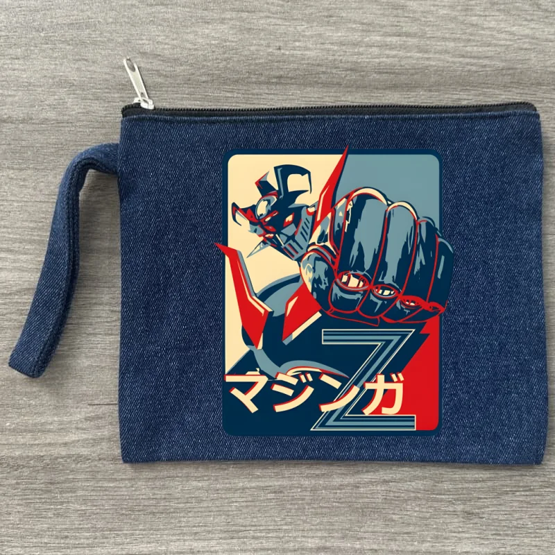 

Dark Robot Mazinger Z Sublimation Blank Women Small Canvas Makeup Bag Travel Denim Cosmetic Pouch Toiletry Bag