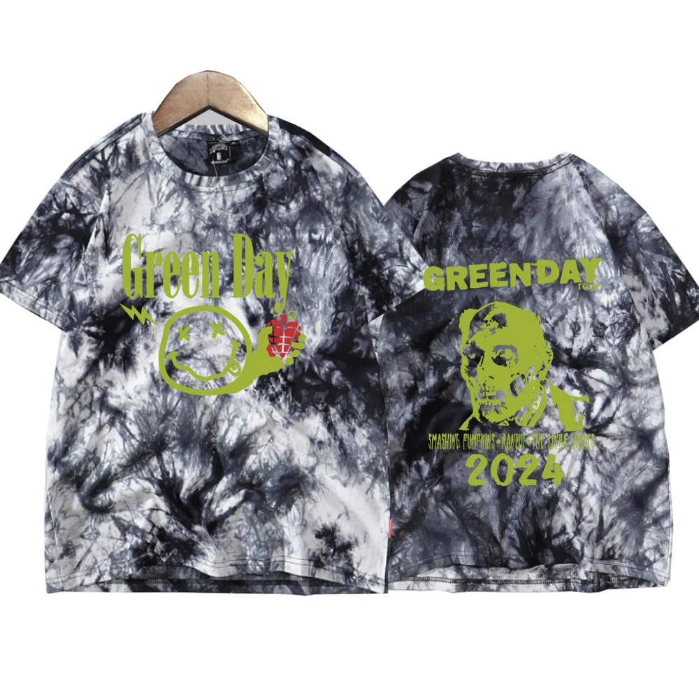 2024 savors Green Day Tie Dye camicie Unisex girocollo manica corta t-shirt