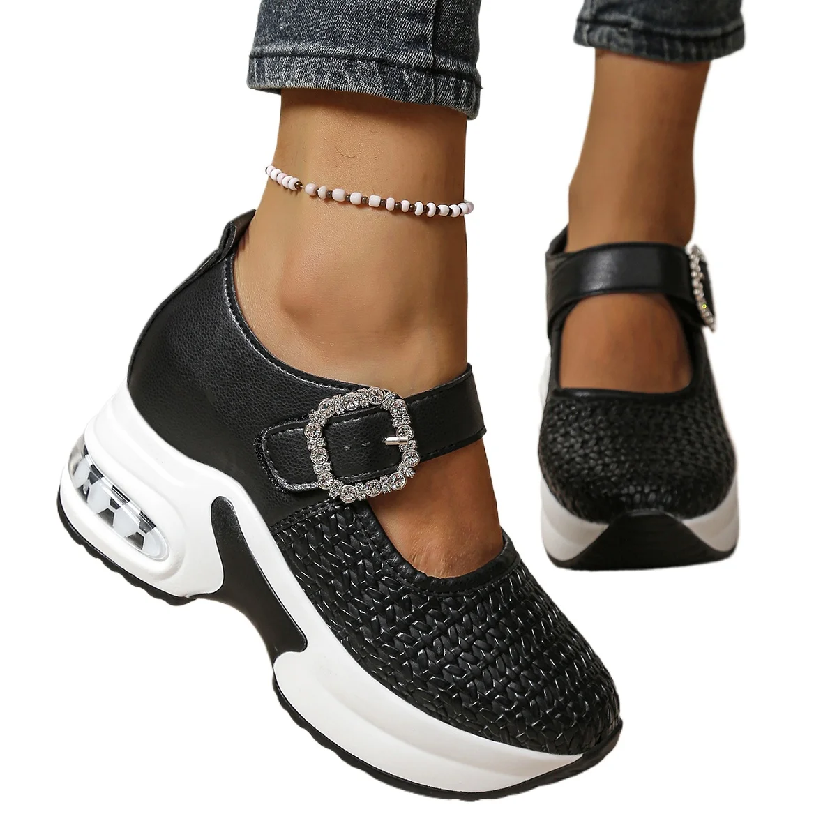 Femmes espadrilles décontractées respirant confortable en plein air tendance plate-forme baskets 2025 nouvelles chaussures à semelles compensées légères sans lacet pour les femmes