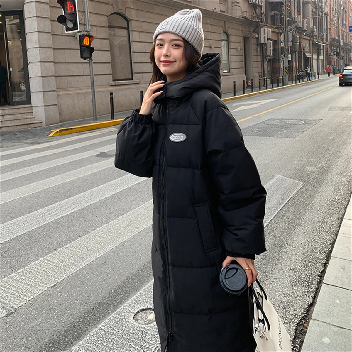 Winter Women Loose Jacket Coats Long Parkas Female Down Cotton Hooded Overcoat Thick Warm Jackets Windproof Casual Student Coat