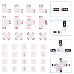 LED Strip Free Soldering Led Connector 2PIN 3PIN 4PIN 5PIN L/T/X Shape Corner Connector For 10mm RGB RGBW RGBWW Led Strip Light