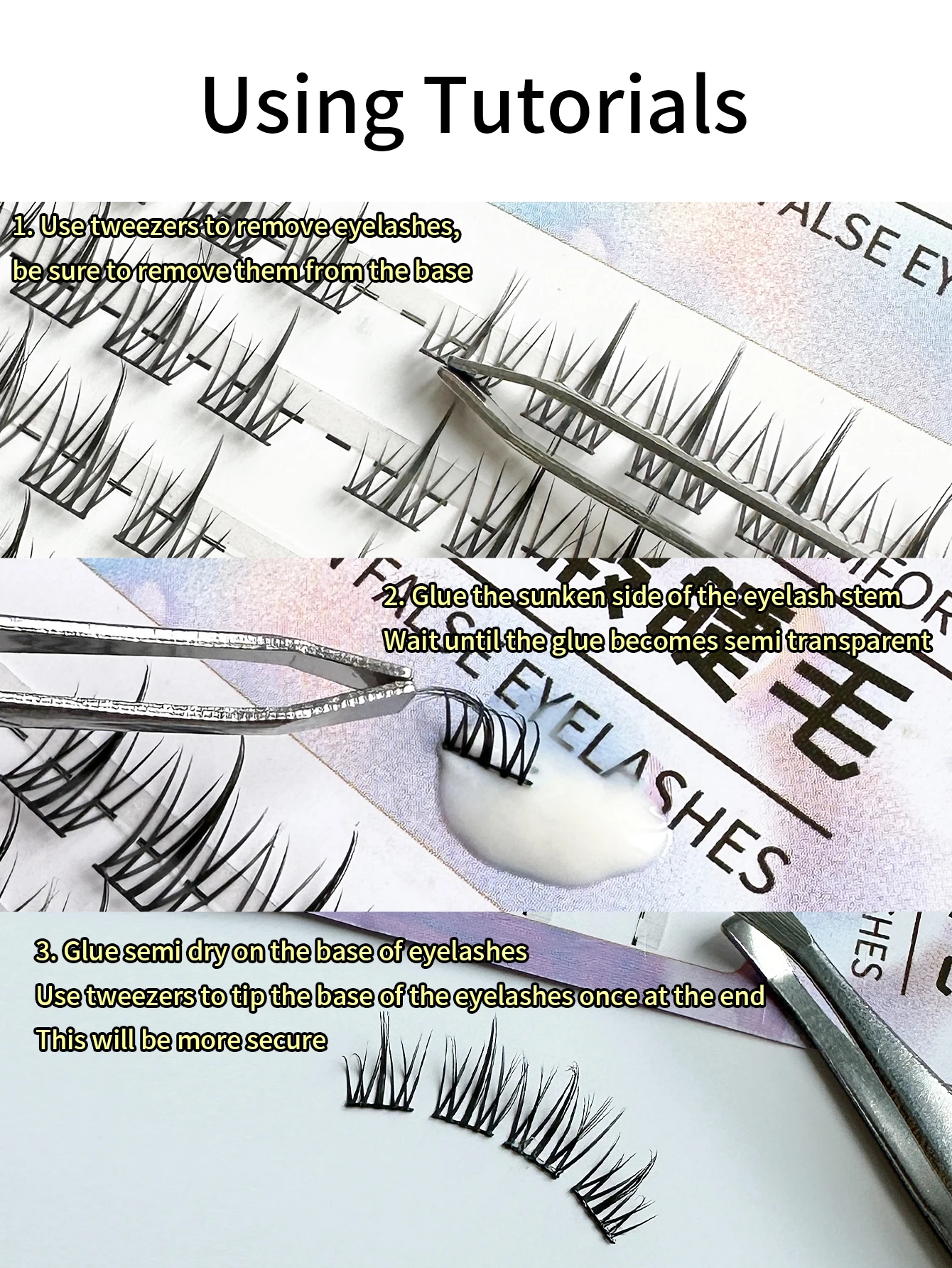 Confortevole e naturale autoinnesto colla per ciglia finte bigodino per ciglia in quattro pezzi non è facile da togliere.